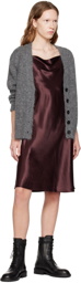 DRAE Burgundy Cowl Neck Slip Minidress