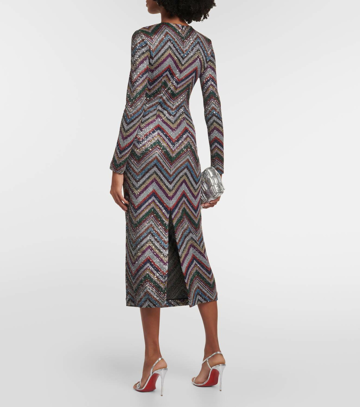 Missoni Zig Zag sequined midi dress Missoni