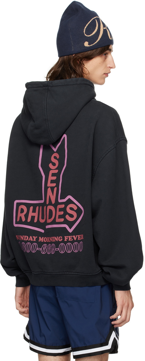 【関税込み】Rhude ブラック Send Rhudes フーディ Rhude Send Rhudes Hoodie in Vintage Black | FWRD