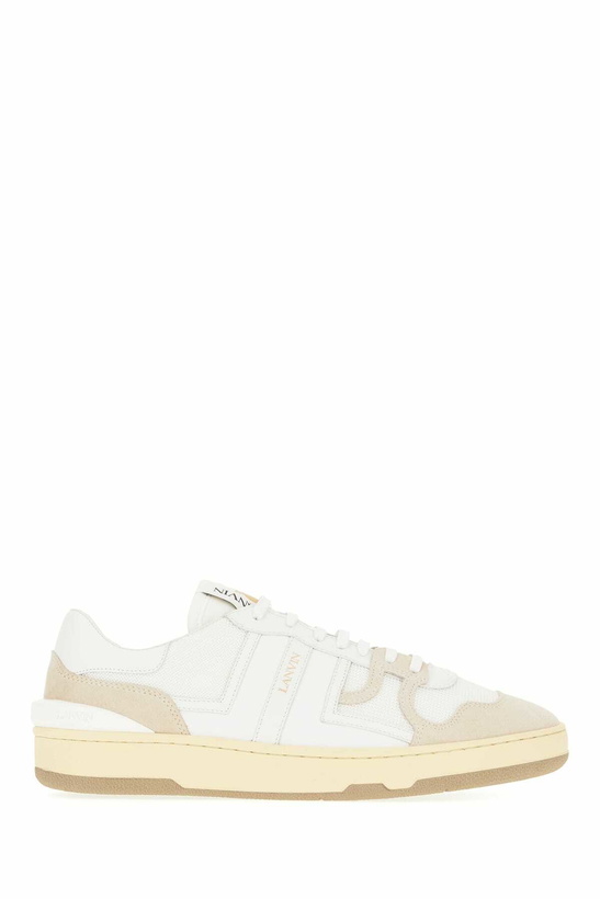Photo: Lanvin Two-tone Leather And Fabric Clay Sneakers