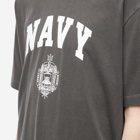 Uniform Bridge Men's US Navy Pigment T-Shirt in Charcoal