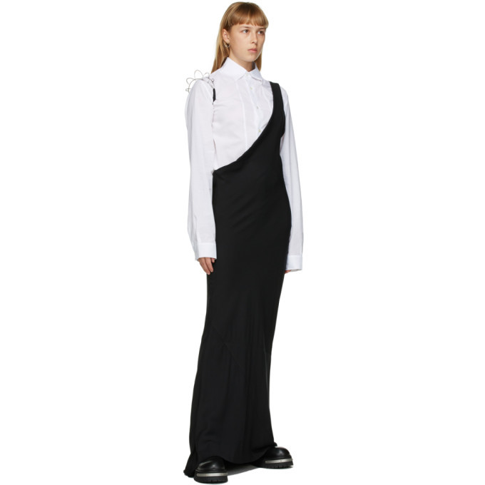 ANN Demeulemeester ワンピース Ann Demeulemeester Black Viscose One-Shoulder Dress Ann