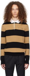 BOSS Black & Tan Striped Polo