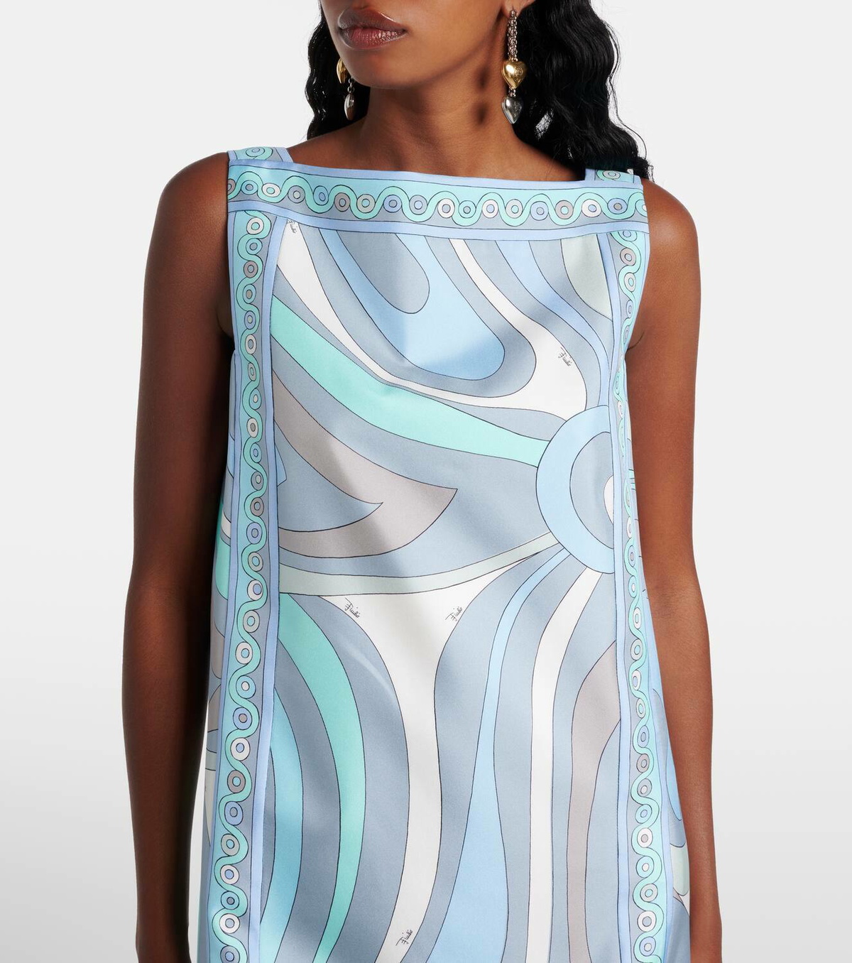 ワンピース EMILIO PUCCI Printed Twill And Stretch Mesh Mini Dress PUCCI Printed stretch-twill turtleneck mini dress | NET-A-PORTER