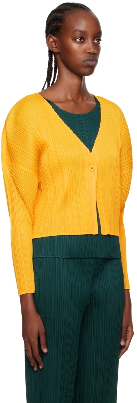 Pleats Please Issey Miyake Yellow Monthly Colors August Cardigan