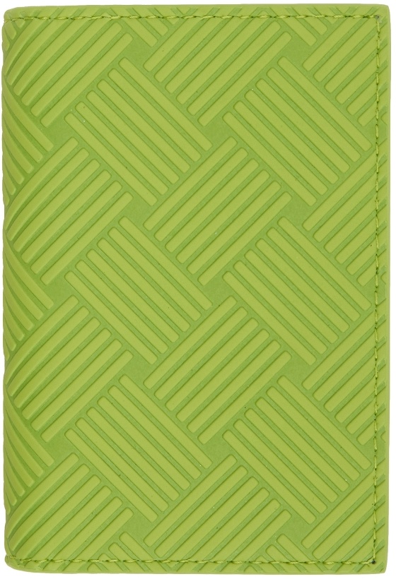 Photo: Bottega Veneta Green Embossed Flap Card Holder