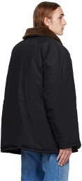 AMOMENTO Black Detachable Collar Jacket