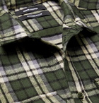 Reese Cooper® - Logo-Appliquéd Checked Cotton-Flannel Shirt - Green