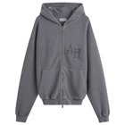 ANNIE HOOD Men's Inside Out College Zip Hoodie in Washed Black