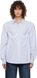 Pushbutton Blue Bra Detail Shirt