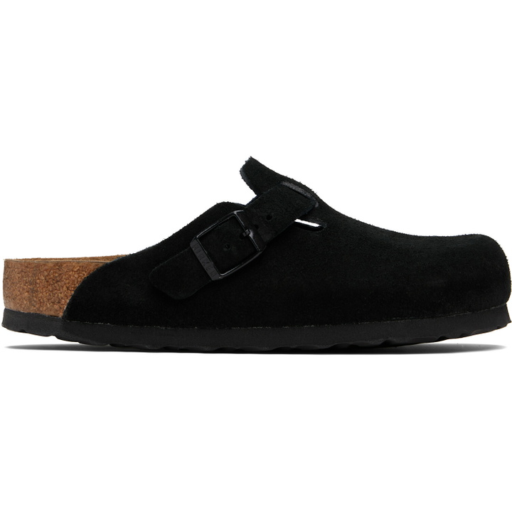 Photo: Birkenstock Black Regular Boston Soft Footbed Suede Leather Loafers