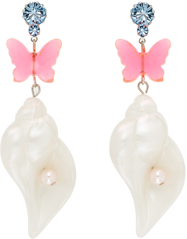 Photo: I'm Sorry by Petra Collins SSENSE Exclusive Pink & White Tarina Tarantino Edition Pearl In The Shell Earrings