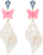 I'm Sorry by Petra Collins SSENSE Exclusive Pink & White Tarina Tarantino Edition Pearl In The Shell Earrings