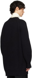 Jil Sander Black V-Neck Sweater