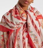 Etro Printed cotton and silk scarf