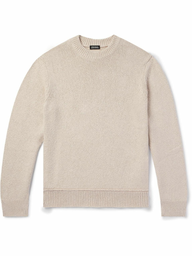 Photo: Zegna - Organic Cotton and Silk-Blend Sweater - Neutrals