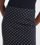 Max Mara Polka-dot jersey midi skirt