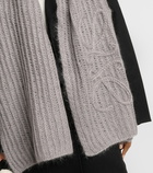 Loewe Anagram open-knit mohair-blend scarf