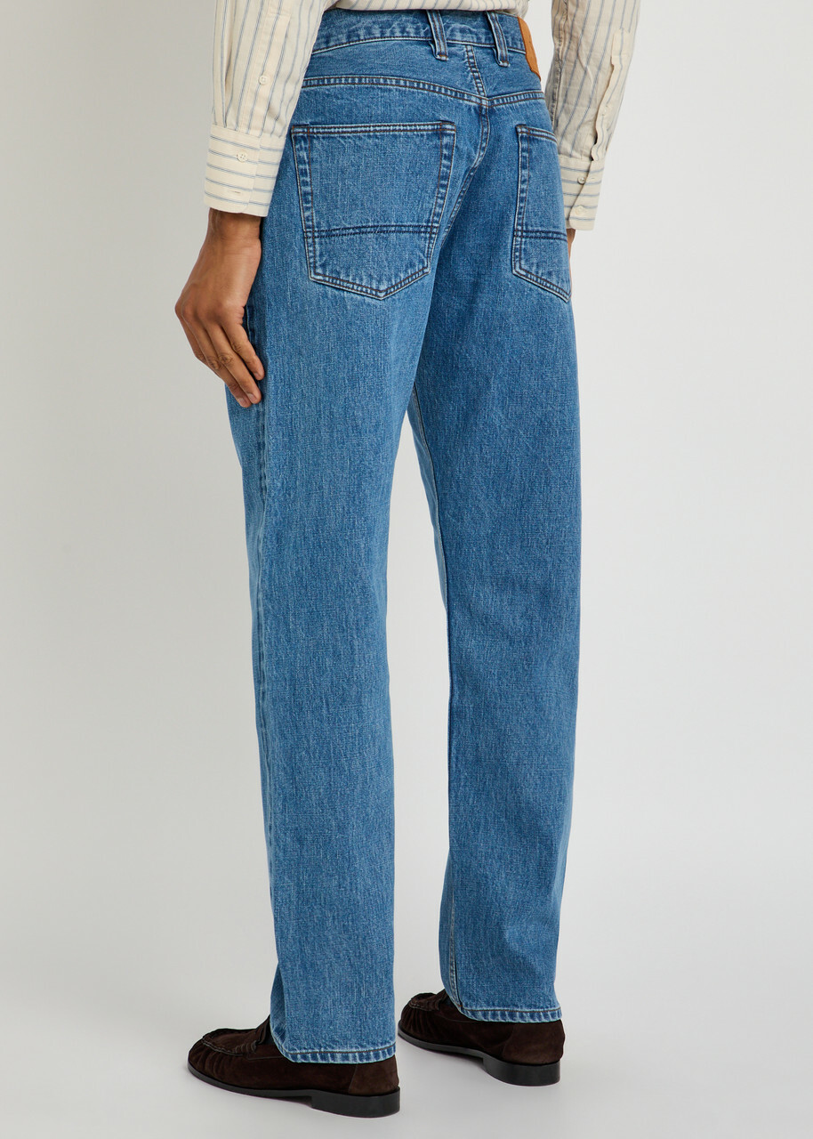 Drake's Straight-leg Denim Jeans Blue