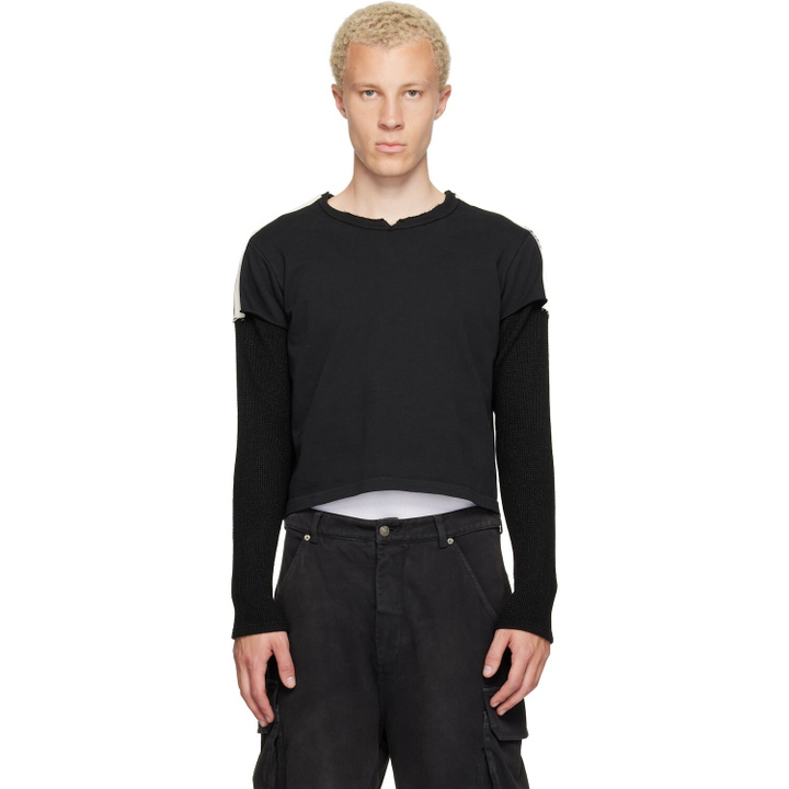 Photo: 424 Black Thermal Capped Sleeve T-shirt