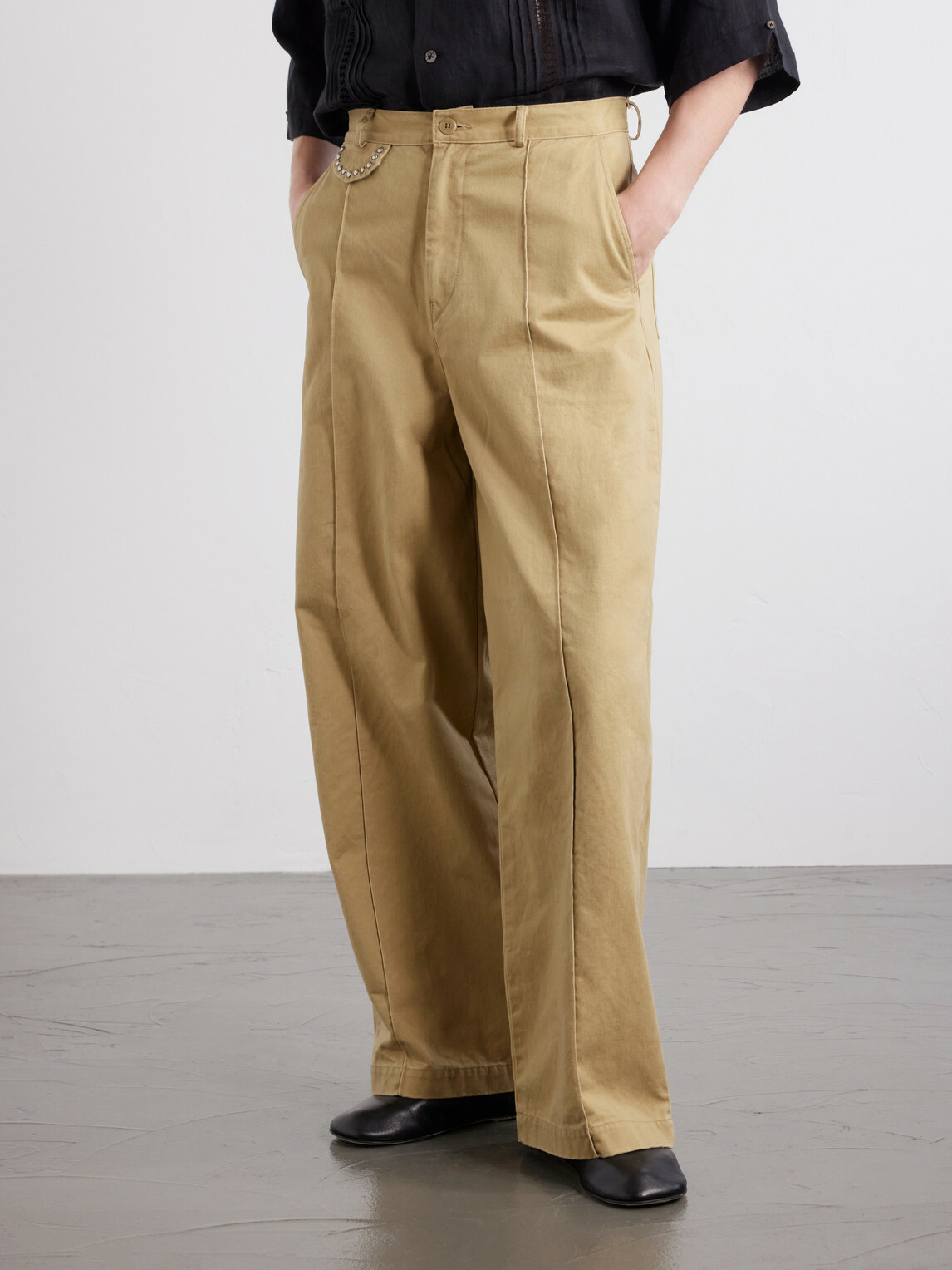 KAPITAL - Boogie Day Straight-Leg Panelled Cotton-Twill Trousers - Neutrals
