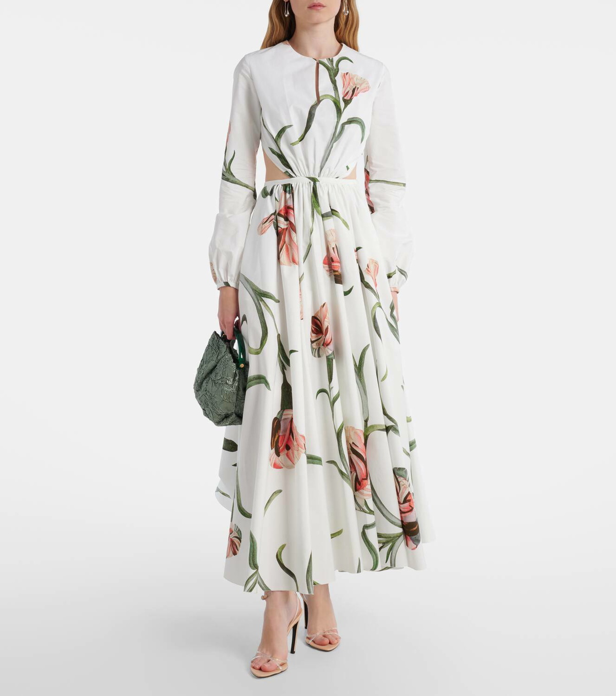 Giambattista Valli Macro Carnation cutout poplin maxi dress