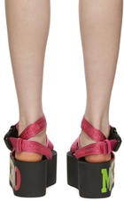 Moschino Pink Logo Platform Sandals