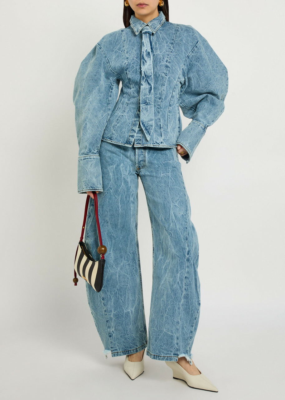 A.W.A.K.E Mode Washed Barrel-leg Jeans Indigo