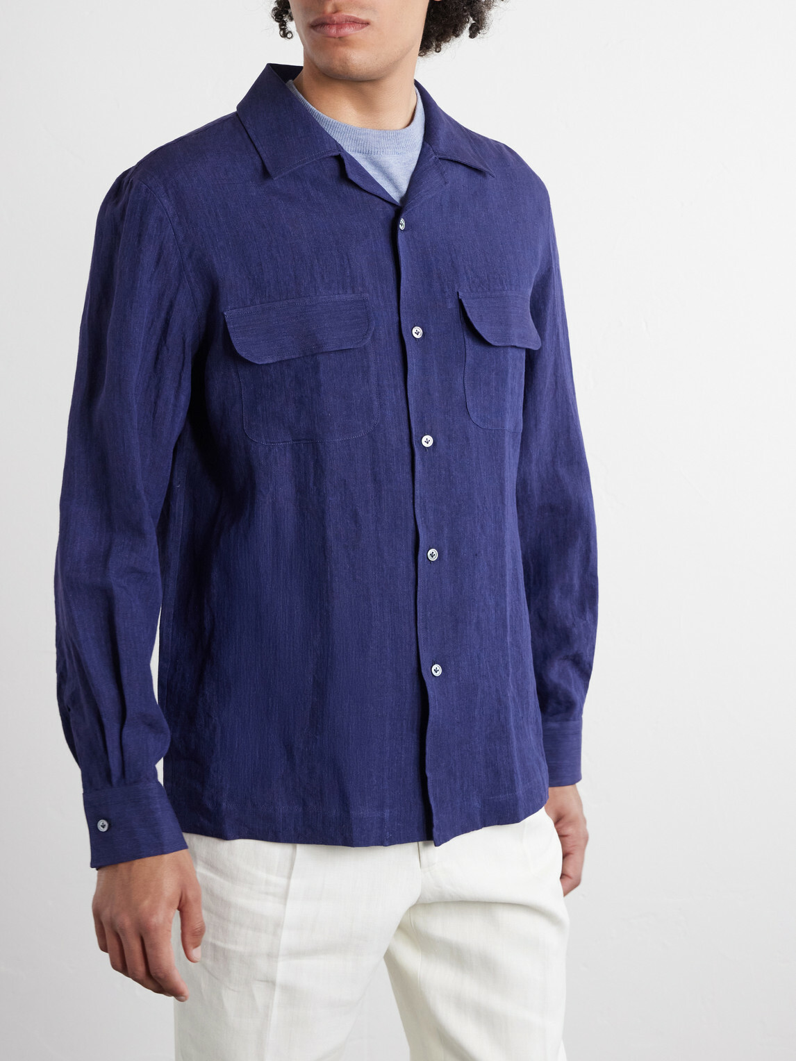 Thom Sweeney - Linen Shirt - Blue