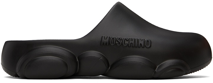 Photo: Moschino Black Teddy Sole Rubber Slippers