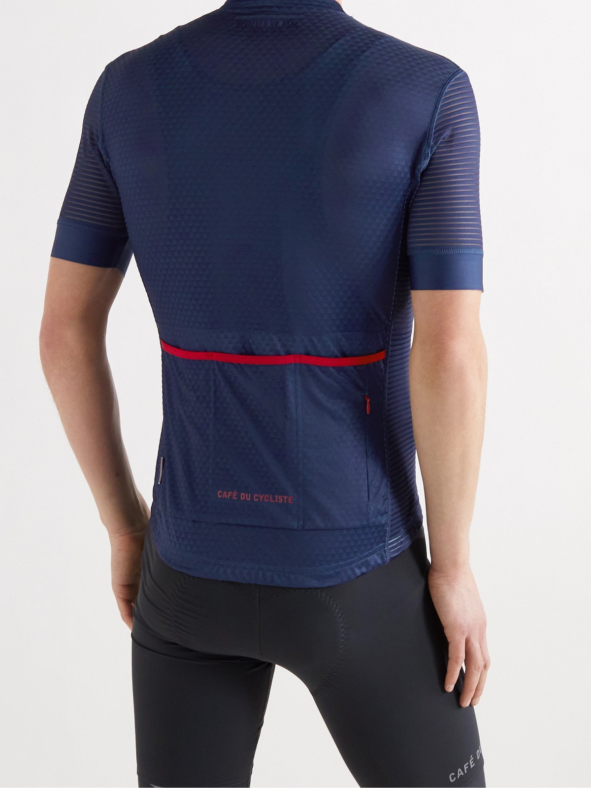 【新品】Cafe du Cycliste Micheline M カフェド CAFE DU CYCLISTE - Micheline Mesh-Panelled Cycling Jersey - Blue