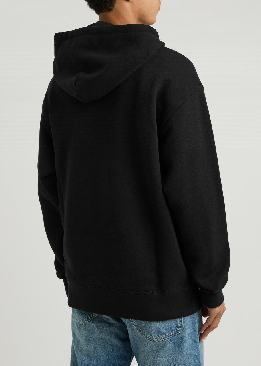 Valentino Logo Hooded Cotton Sweatshirt Black