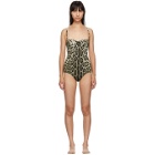 Dolce and Gabbana Tan Leopard One-Piece Swimsuit