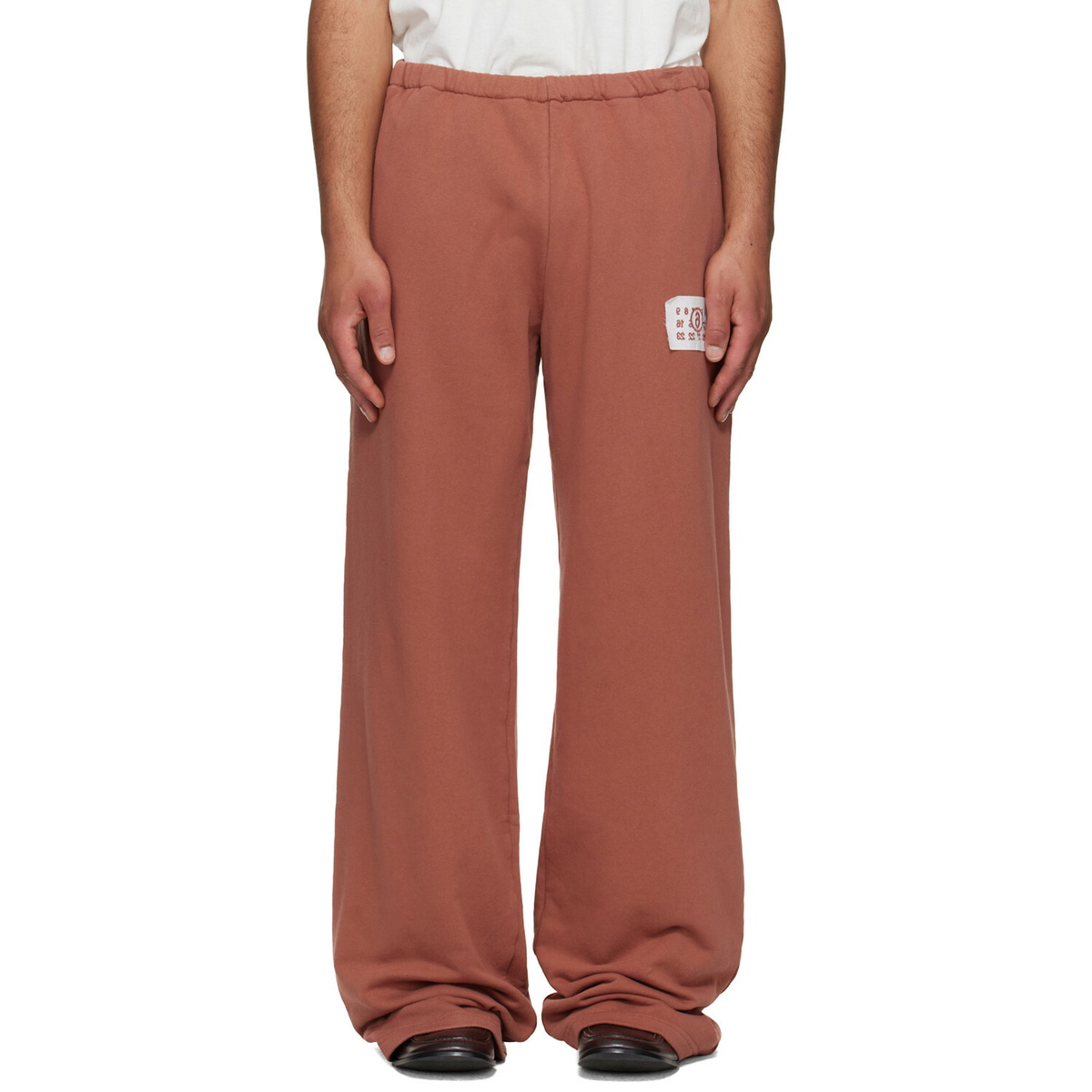 MM6 Maison Margiela Orange Logo Patch Sweatpants