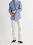 BOGLIOLI - Grandad-Collar Cotton-Chambray Shirt - Blue