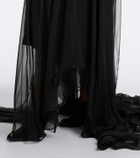 McQueen Halterneck silk georgette bustier gown