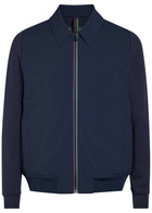 PS Paul Smith Mixed Media Quilted Shell and Jersey Jacket Navy