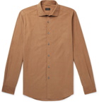 Ermenegildo Zegna - Slim-Fit Cotton-Corduroy Shirt - Camel