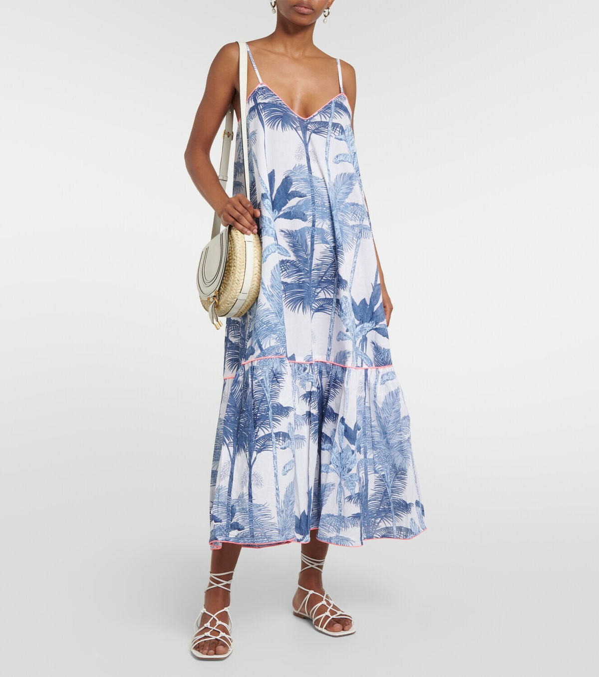 juliet dunn dress Blue Floaty Dress with Majorelle Tie Dye Print → Juliet Dunn London