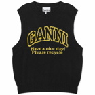 GANNI Women's Graphic O-Neck Vest in Black