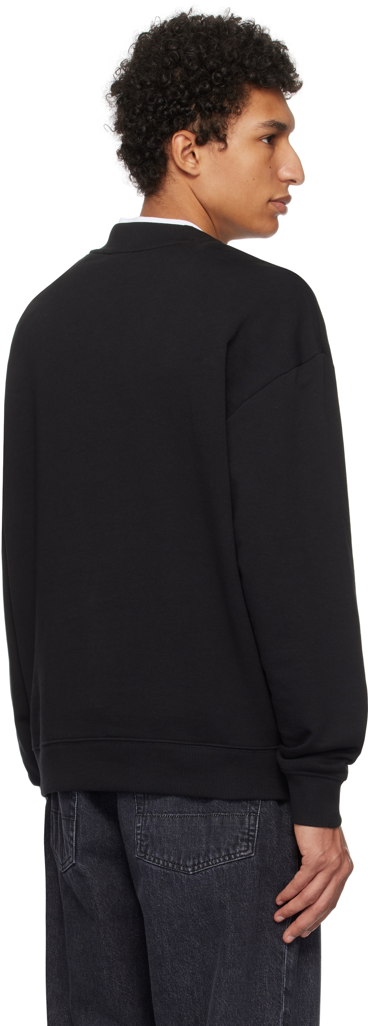 Hugo Black Cotton-Terry Logo Sweatshirt