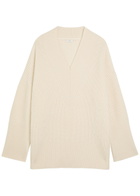 Joseph Noel Ribbed Cashmere and Wool-blend Jumper Cream