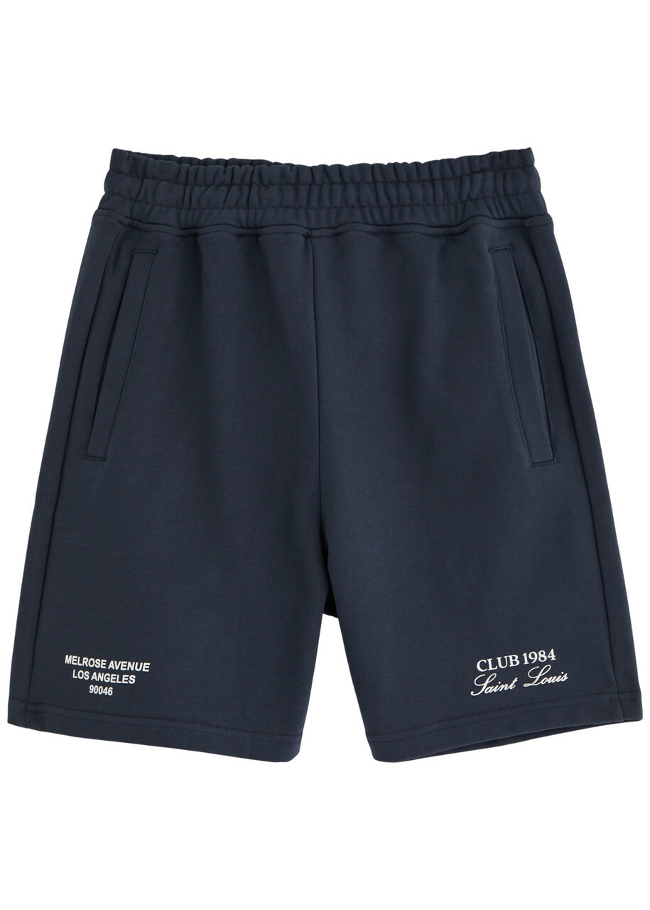 Club 1984 Melrose Printed Cotton Shorts Navy