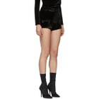 Unravel Black Velvet Lace-Up Shorts