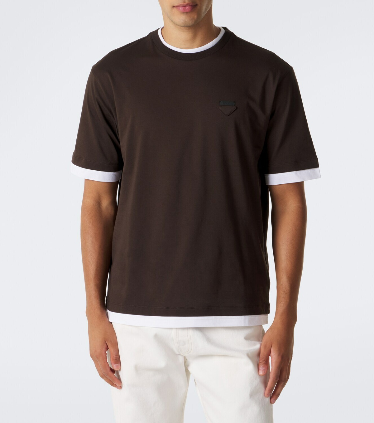 Prada Layered cotton jersey T-shirt