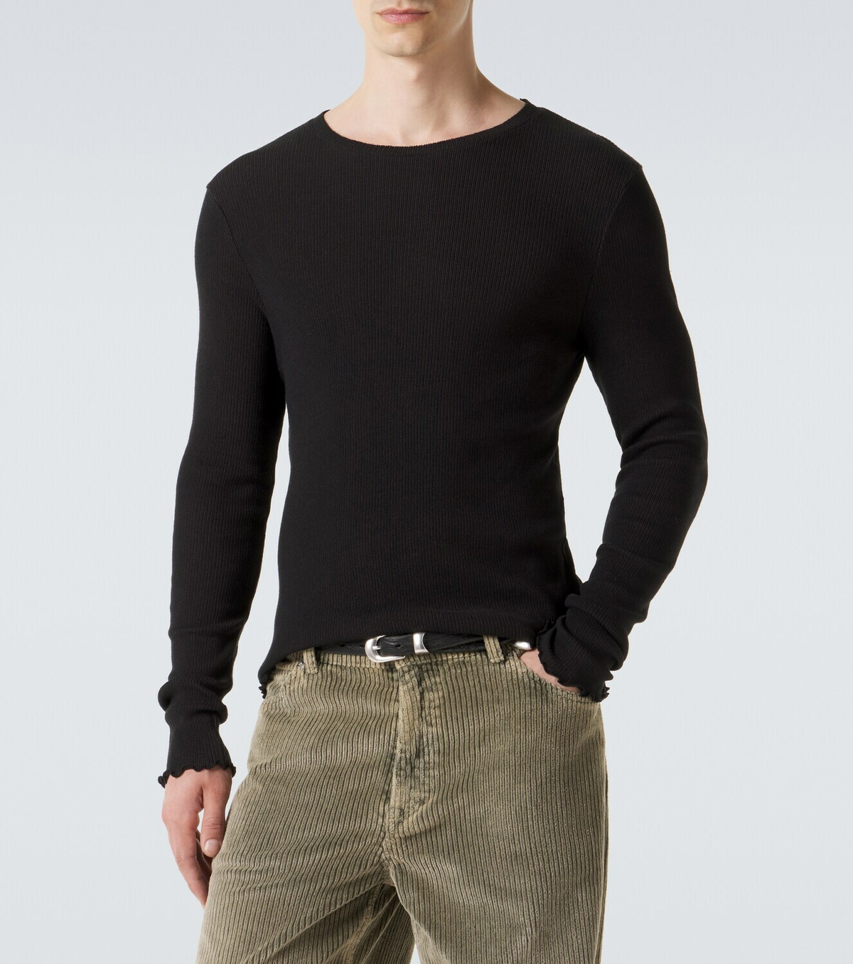 Our Legacy Elongated ribbed-knit cotton-blend top
