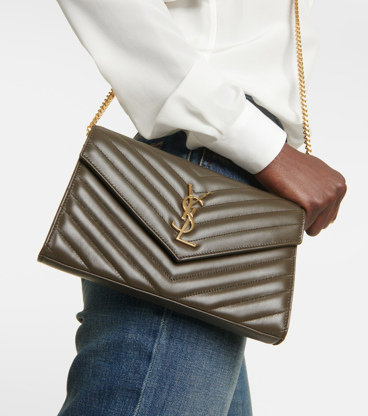 matelasse monogram ysl wallet on chain