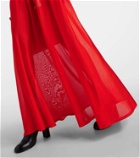 Alaïa Jersey and mesh maxi dress
