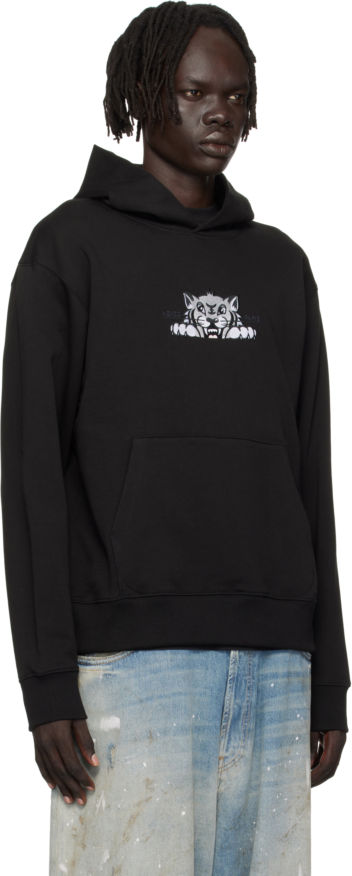 Kenzo Black Kenzo Paris 'KENZO Happy Tiger' Embroidered Hoodie