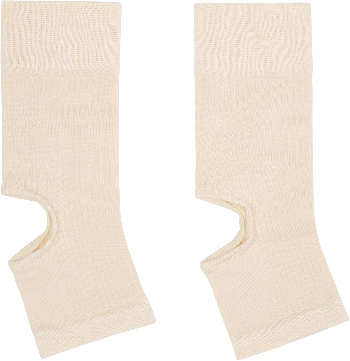 LEMAIRE Beige Cut-Out Rib Gaiter Socks